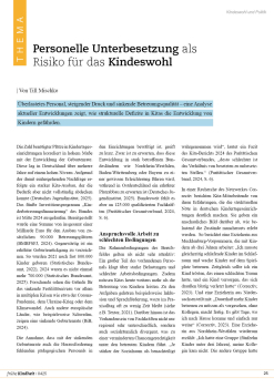 Personelle Unterbesetzung als Risiko für das Kindeswohl